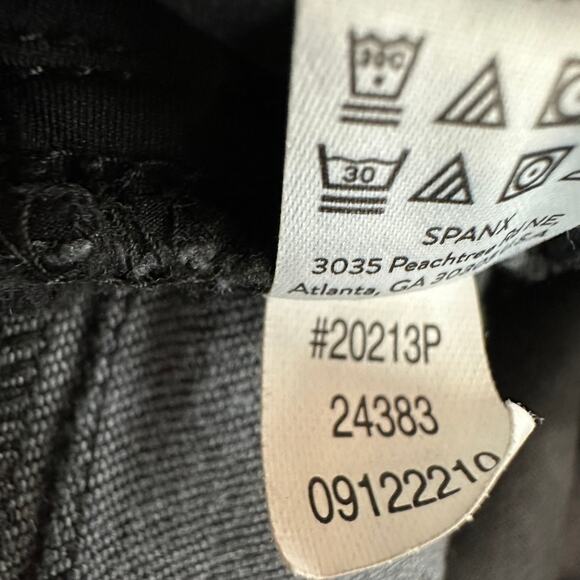 SPANX Black Distressed Skinny Jeans 1X High Rise Slimming Y2K Grunge Raw Hem - Picture 9 of 10